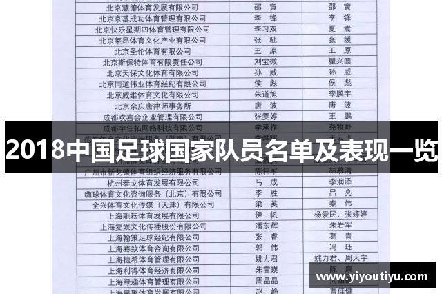 2018中国足球国家队员名单及表现一览